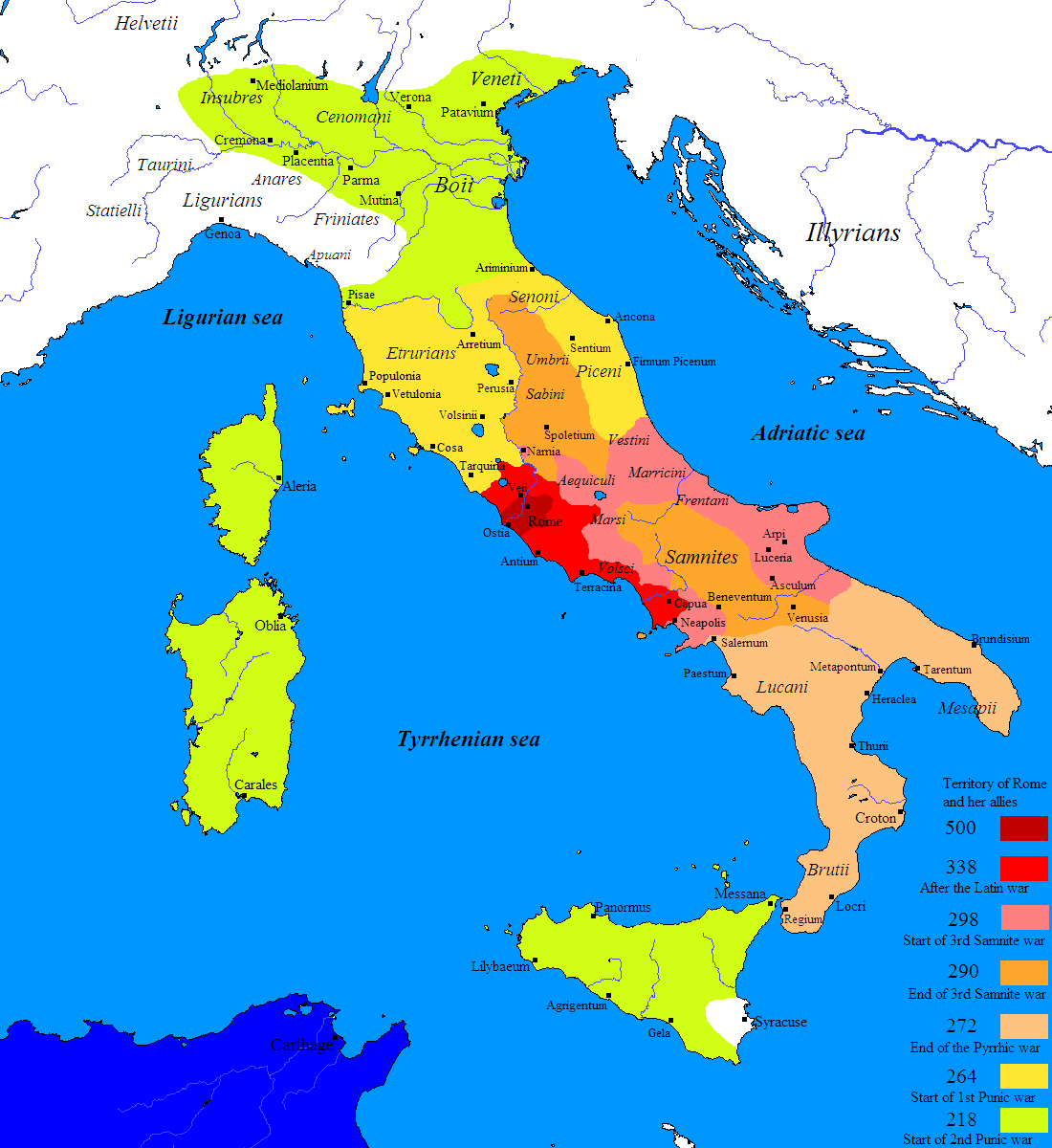 Itálie a územní vývoj římské říše 