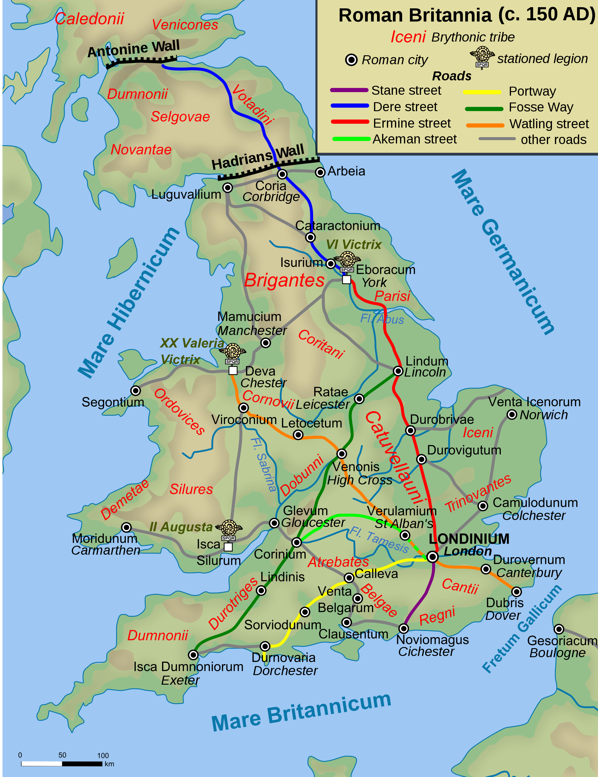 Mapa římské Británie