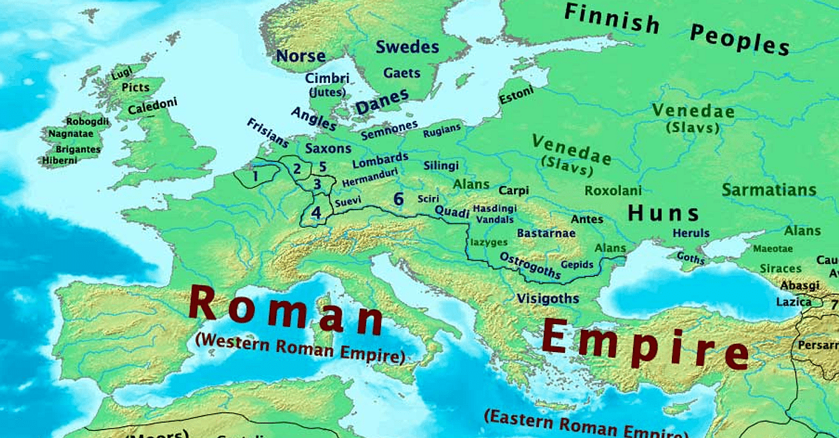 Map Of Europe 400 Ce Illustration Ancient History Encyclopedia