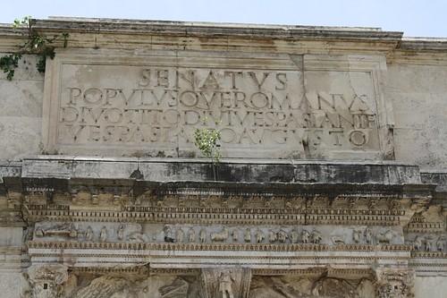 Inscripción, Arco de Titus