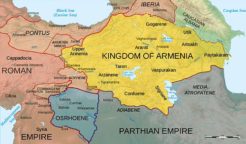 Map of Armenia, 50 CE
