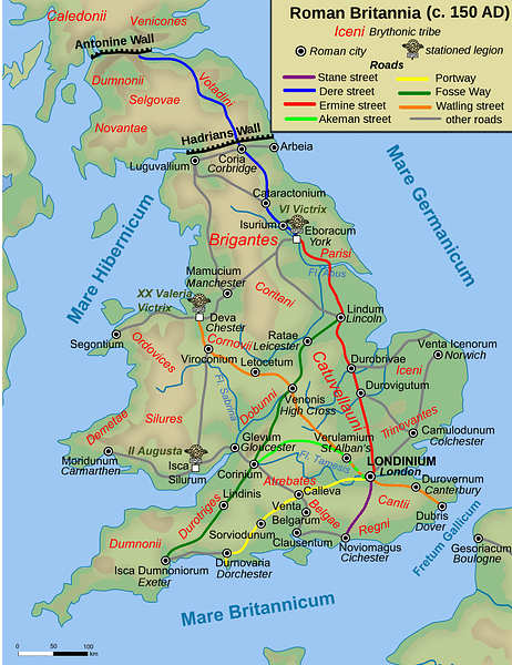 Map of Roman Britain, 150 AD (Illustration) - Ancient History ...