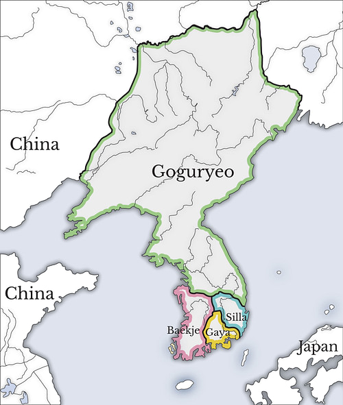 Mappa dei tre regni di Corea