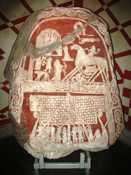 Odin en Sleipnir (piedra de imagen de Tjängvide)