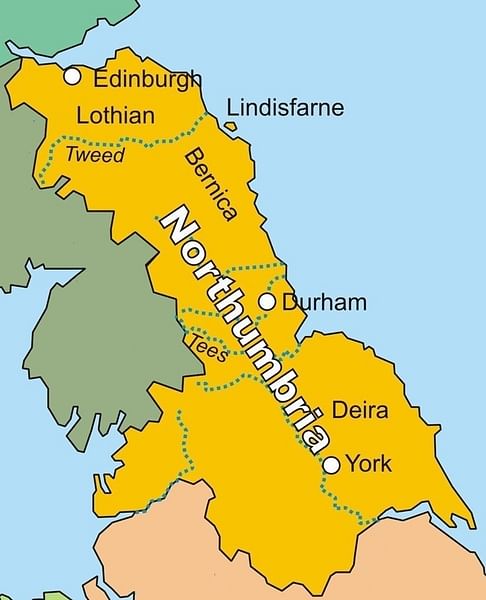 karta över kungariket Northumbria