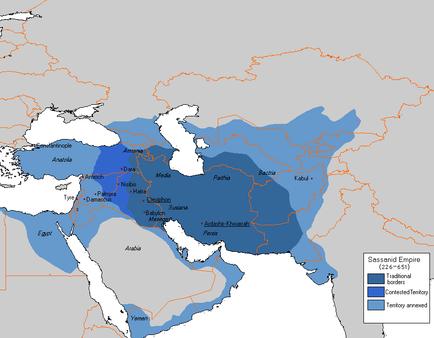Territorial Expansion of the Sasanian Empire (Dcoetzee)