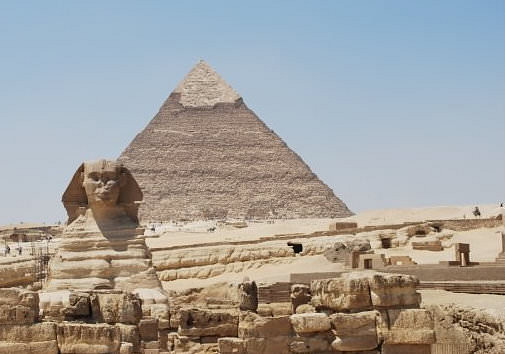 Esfinge y pirámide de Khephren ()