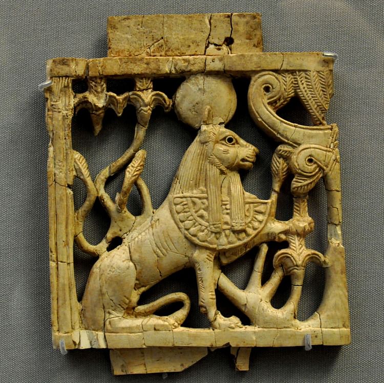 Phoenician Ivory Sphinx Plaque ()