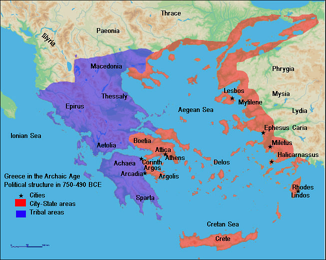 Mapa da Grécia Arcaica (Megistias)