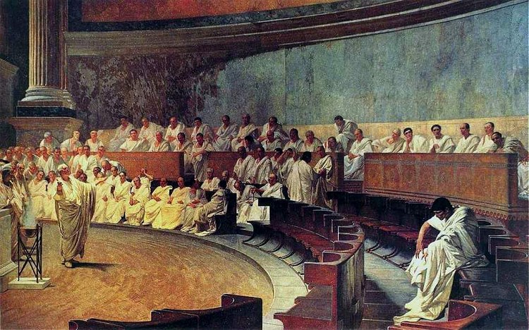 Cicerón denuncia a Catilina (Cesare Macari)