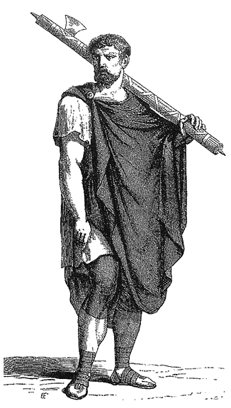 Roman Lictor Carrying Fasces (Cesare Vercellio)