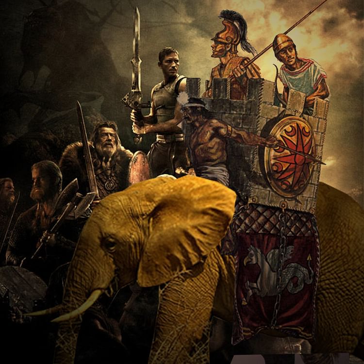 Hannibal montando um elefante da guerra (jaci XIII)