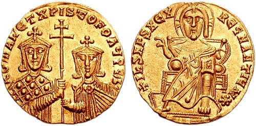 Moneda de oro de Romanos I (Classical Numismatic Group, Inc.)