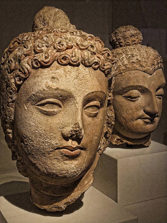 Un Bodhisattva, Gandhara (Mary Harrsch (fotografiada en el Instituto de Arte de Chicago))