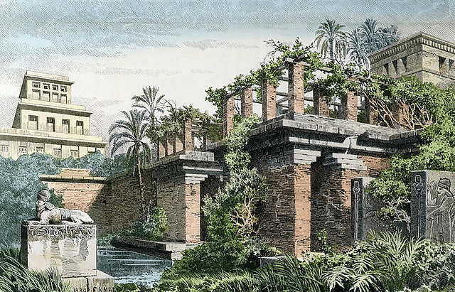 A representation of the Hanging Gardens of Babylon