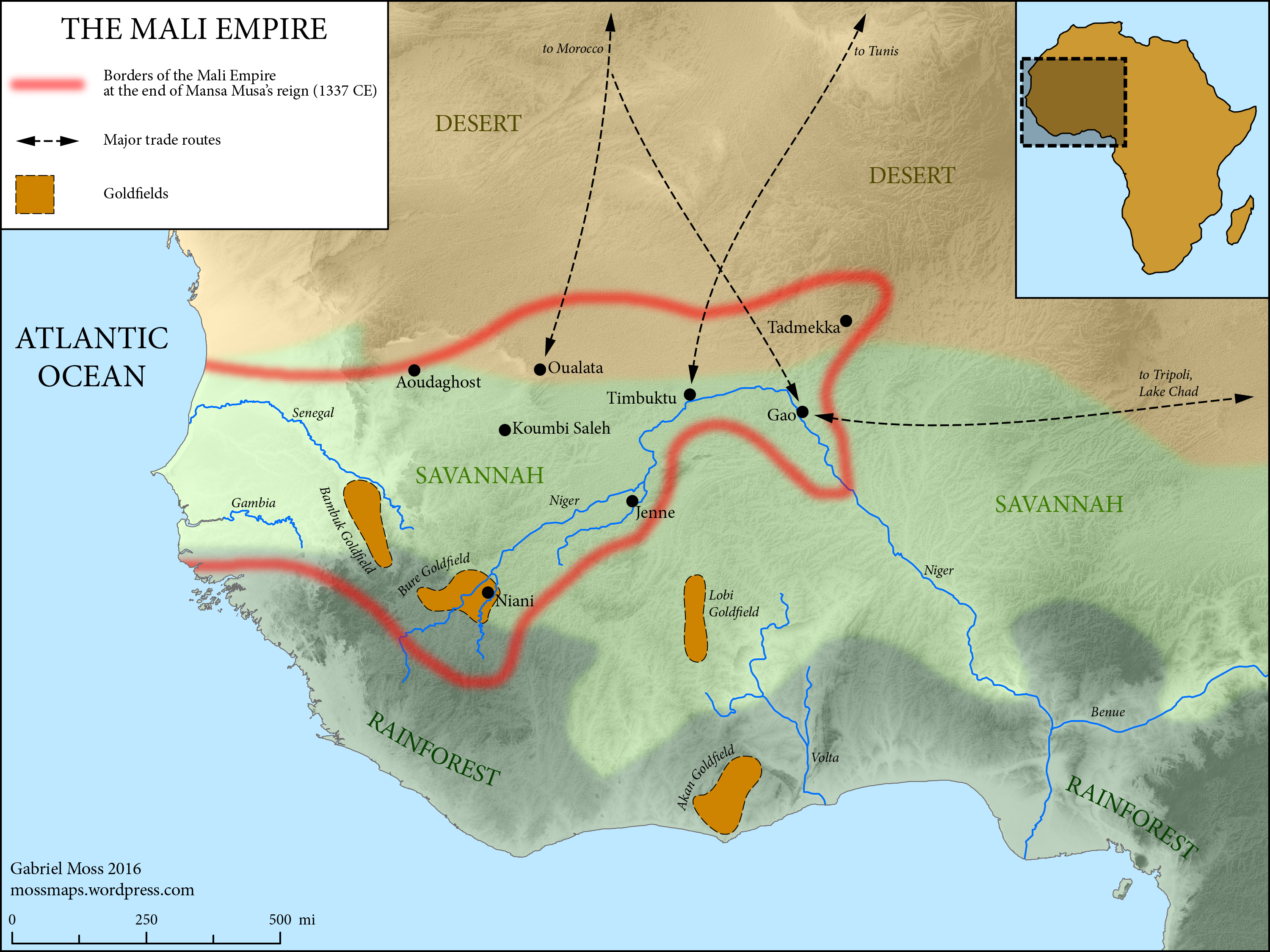 Map of the Mali Empire, c. 1337 CE (Illustration) - Ancient ...