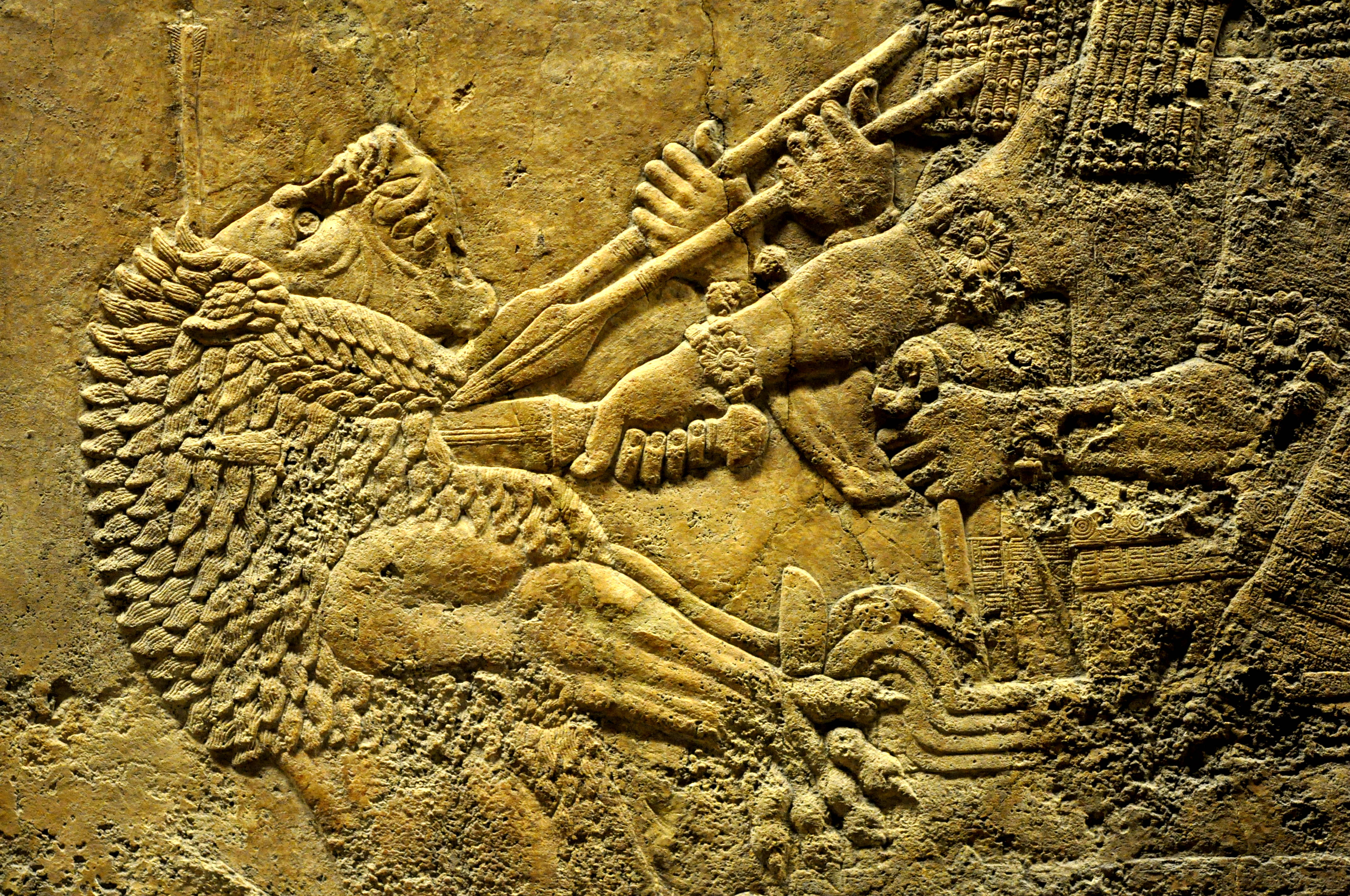 assyrian lion hunt