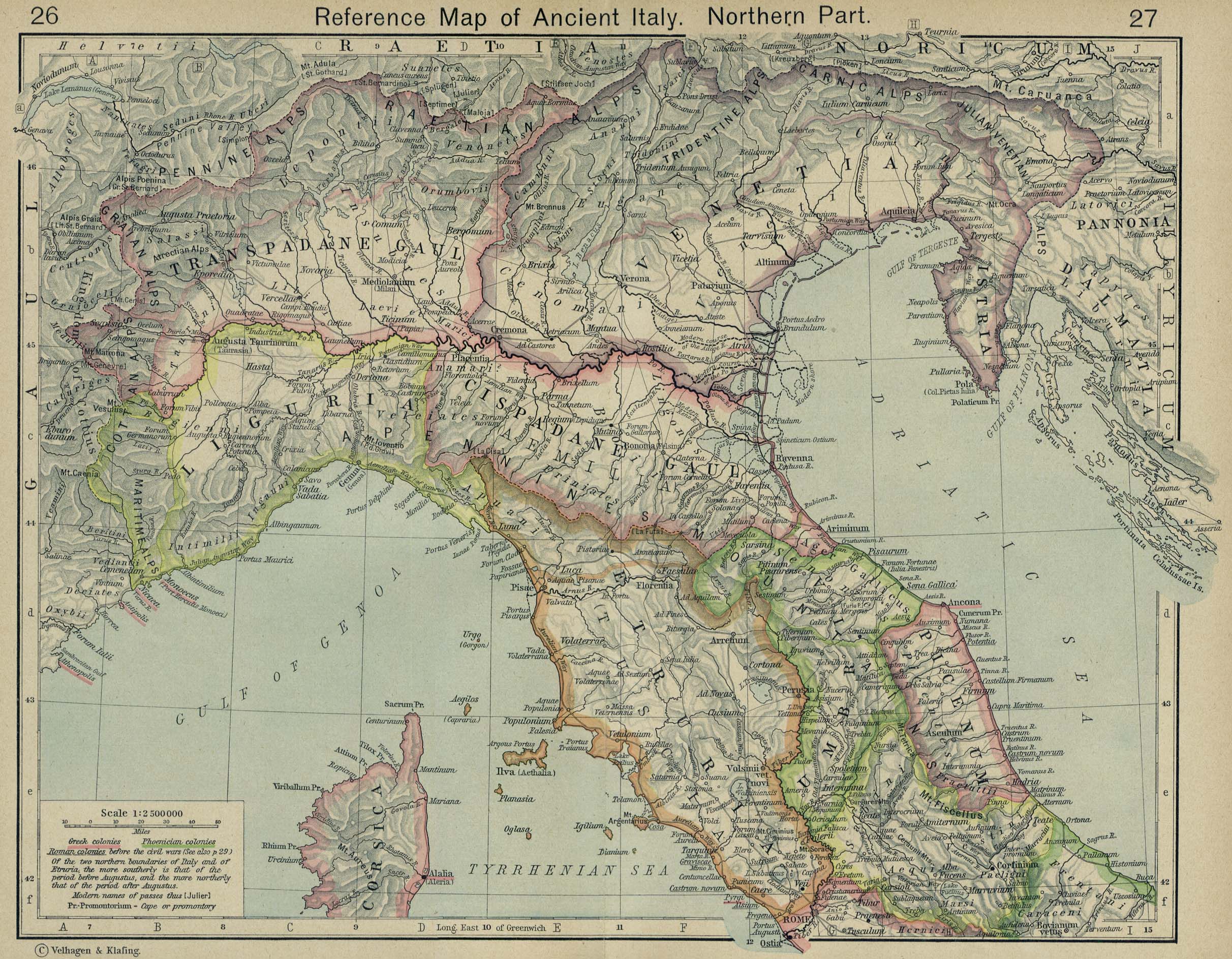 Map Of Ancient Italy Northern Part Illustration Ancient