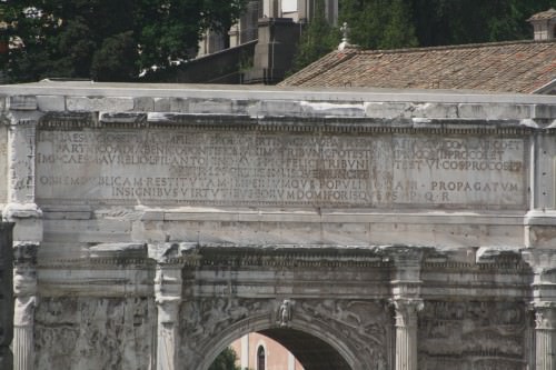 Inscripción, Arco de Septimio Severo, Roma