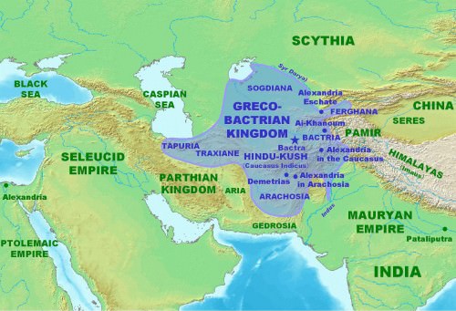 Mapa del Reino Greco-Bactriano