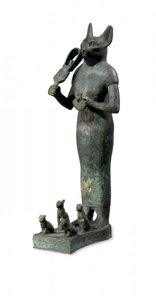 Antiguo Egipto Kitty Egipcio Bastet Escultura Cat Goddess Estatua Coleccionable YOUNI