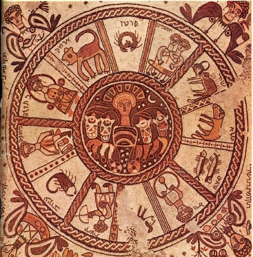 Mosaico de rueda del zodiaco