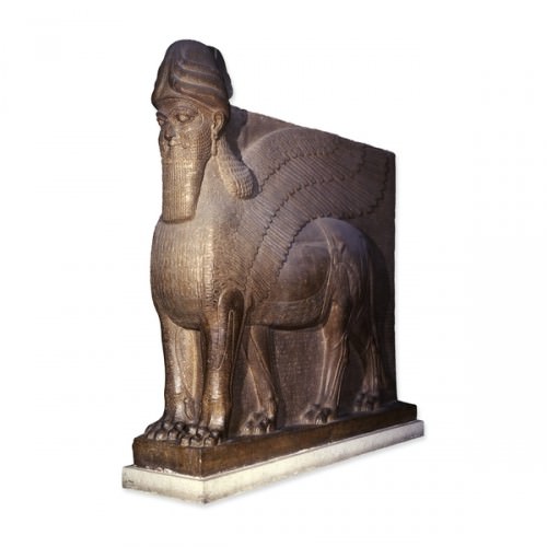 Estátua colossal de um leão alado do Palácio Noroeste de Ashurnasirpal II