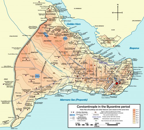Mapa de Constantinopla bizantina