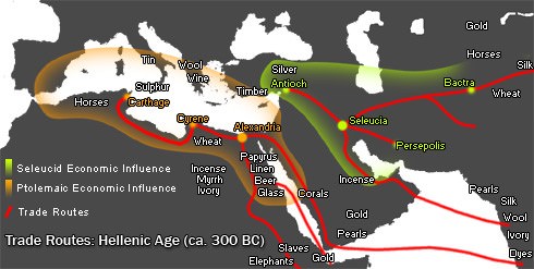 Rotas comerciais helênicas, 300 aC