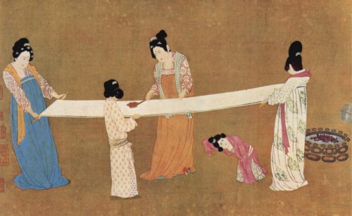 Mujeres Comprobando Seda, Song China.