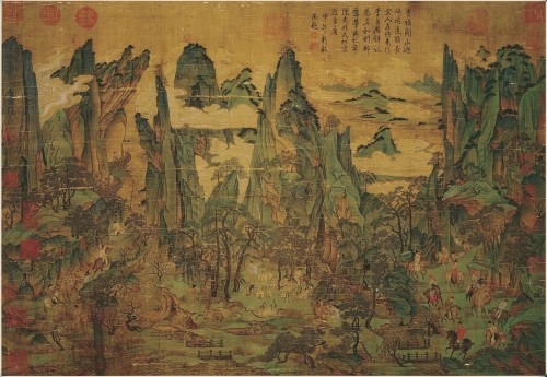 O Imperador Ming Huang Viajando em Shu