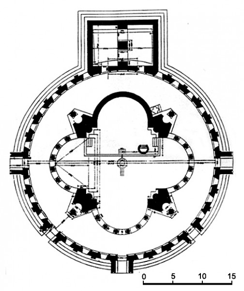 Plano da catedral de Zvartnots