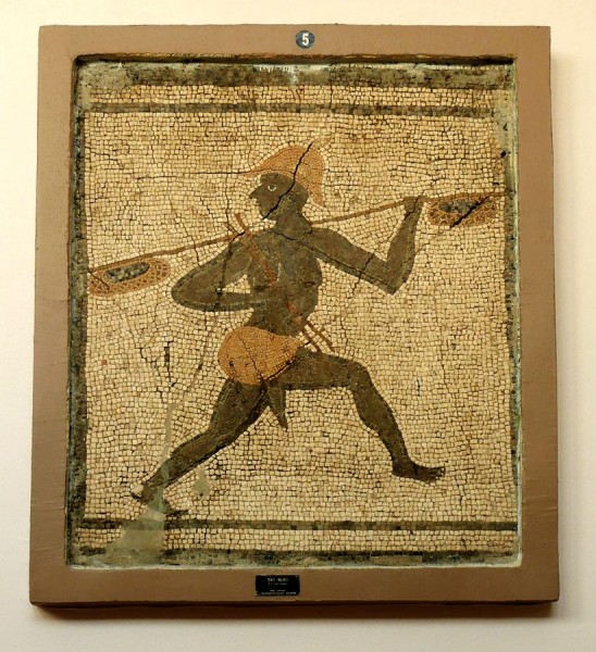 Mosaico romano de un pescador etíope