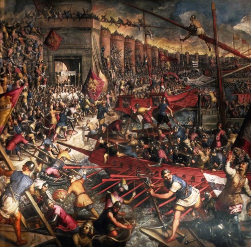 Os venezianos atacam Constantinopla, 1204 dC