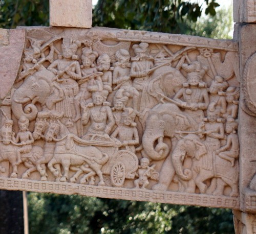 Mauryan e soldados pré-Mauryan do Sanchi Stupa