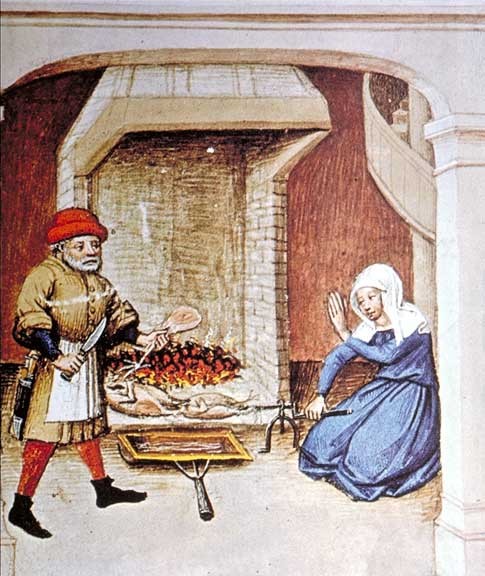 Escena de cocina medieval