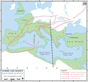 Routes of the Barbarian Invaders (US Military Academy)